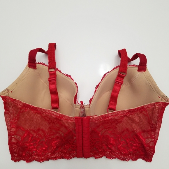 Frederick's of Hollywood Red Lace Bra Size 34F - Picture 2 of 4